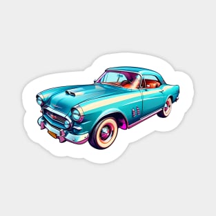 Colored Classic Car Design in Vibrant Vector Style Magnet