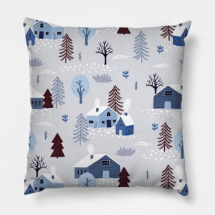 Winter Houses Pillow