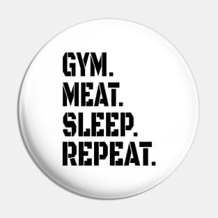 GYM MEAT SLEEP REPEAT CARNIVORE STENCIL ATHLETIC SPORT STYLE Pin