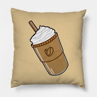 Cute sticker of green bubble tea. Pillow