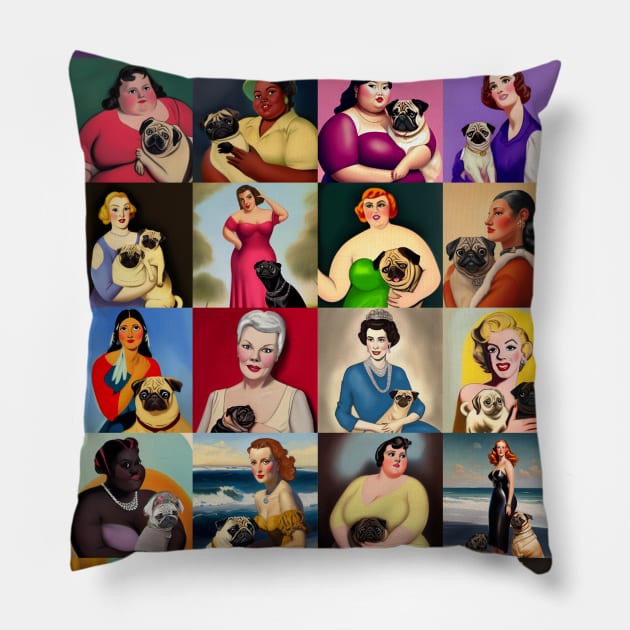 Pinup Pugs Pillow by FivePugs