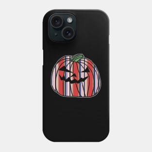 Red Blue Stripes Halloween Horror Pumpkin Phone Case