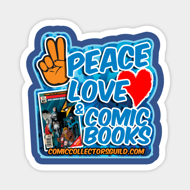 CCG PeaceLoveComicBooks Magnet by Comic Collectors Guild 