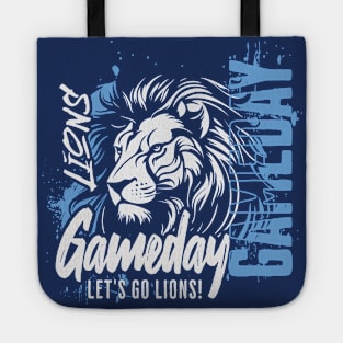 Vintage Lions Gameday // High School Lions School Spirit Blue Tote