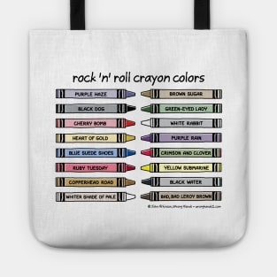 rock 'n' roll crayon colors Tote