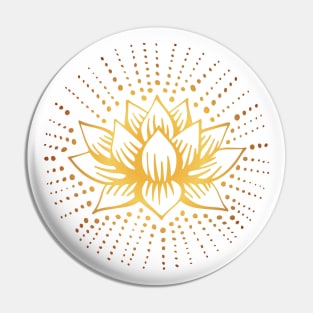 White Golden Lotus Mandala Pin