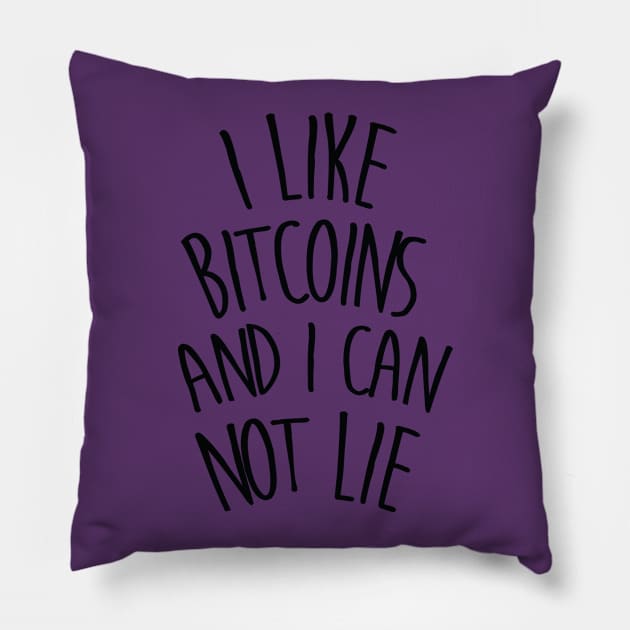 I like bitcoins and i can not lie Pillow by gastaocared