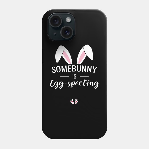 Womens Easter Pregnancy Announcement Shirt Somebunny is Eggspecting Phone Case by Shopinno Shirts
