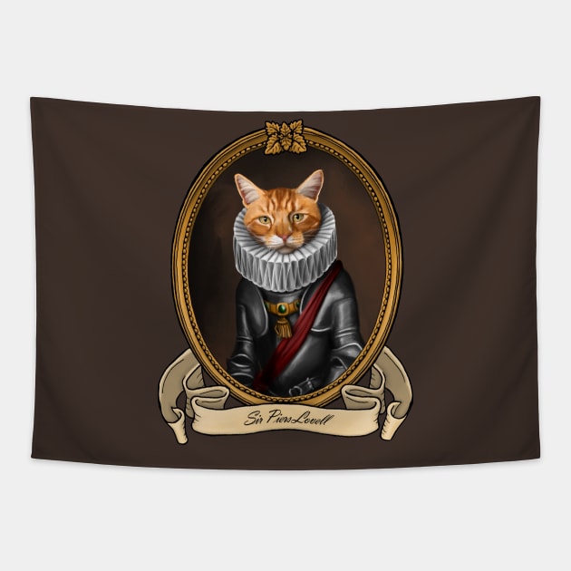 Renaissance Cat - Sir Piers Lovell (A Ginger Cat) Tapestry by JMSArt