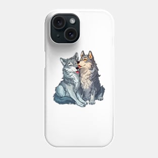 Valentine Cartoon Wolf Couple Phone Case