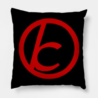 Jewish Anarchist Symbol (Cursive, Red) Pillow