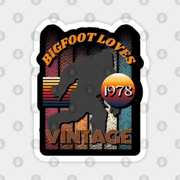 Bigfoot Loves Vintage 1978 Magnet by Scovel Design Shop