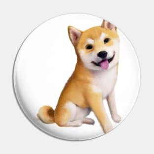 Cute Shiba Inu Drawing Pin