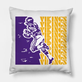 Retro Vikings design Purple and Gold Pillow