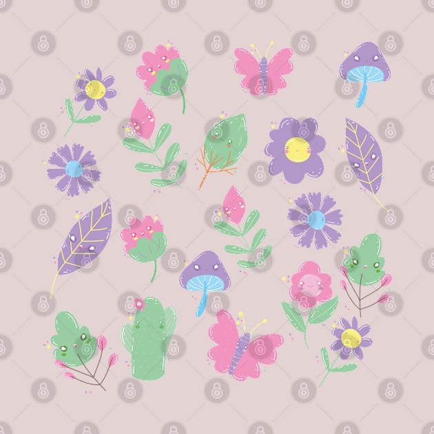 Cute kawaii floral pattern by LovelyDaisy