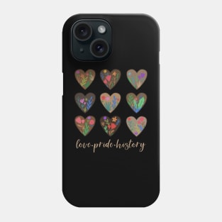 African American Love Pride History Melanin Skin Tone Hearts Phone Case