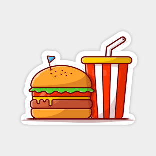 Burger And Soda Cartoon Vector Icon Illustration (5) Magnet