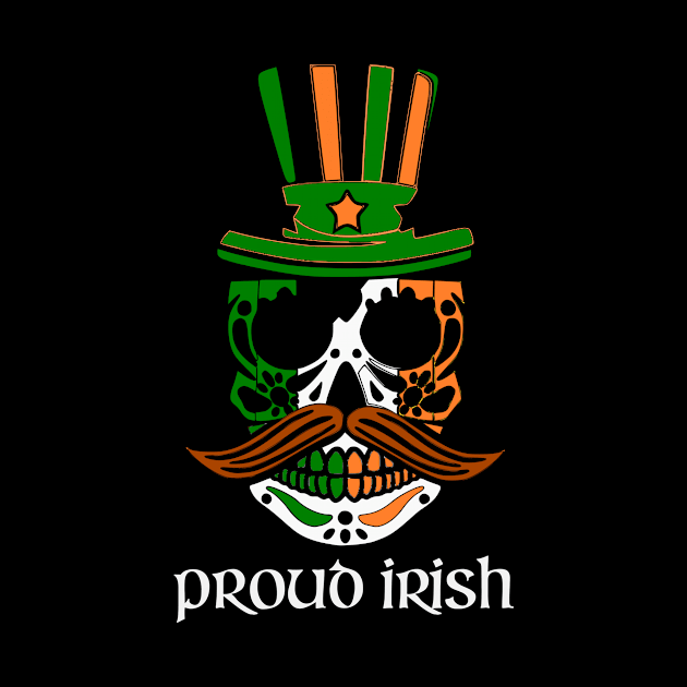 Celtic St. Patricks Day proud irish Skull T-shirt by chilla09