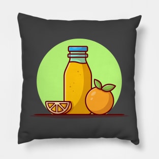 Orange Juice Cartoon Vector Icon Illustration Pillow