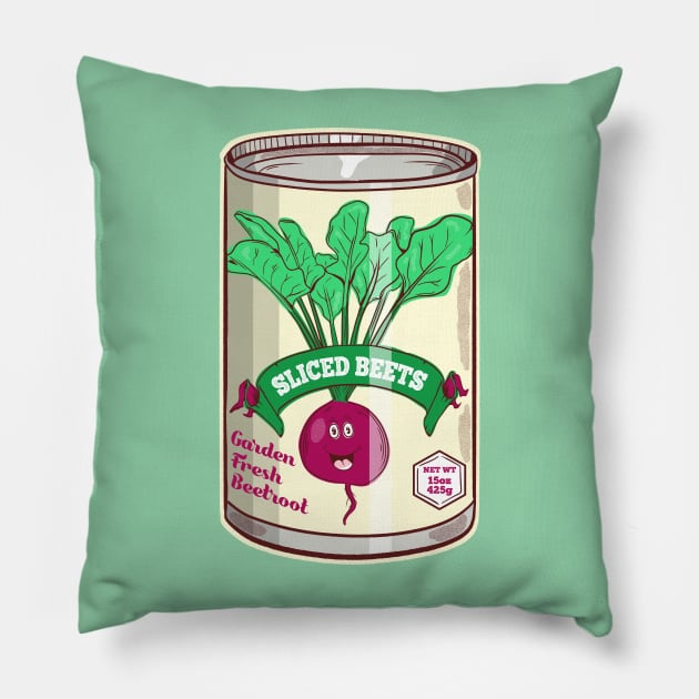 Tin of beetroot Pillow by mailboxdisco