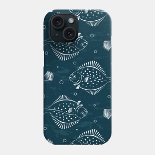 Flounders pattern blue Phone Case