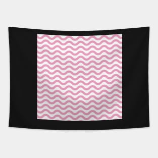 Light Pink Wavy Lines Repeat Pattern Tapestry