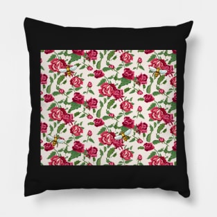 Honey Bees and Pretty Flowers Pillow