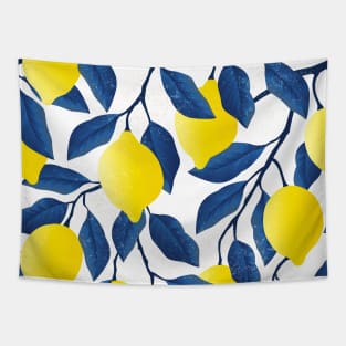 Yellow Lemon tree pattern Tapestry