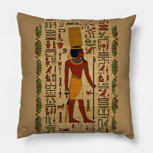 Egyptian Amun Ra - Amun Re Ornament on papyrus Pillow