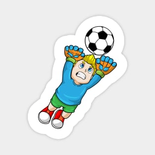 Boy as Goalkeeper with Soccer ball Magnet