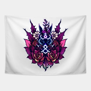 Cyberpunk Flowers Tapestry