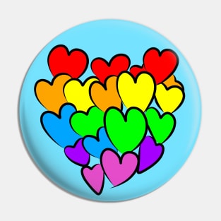 Rainbow hearts Pin
