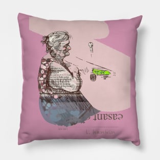 Happy Hour on Pink Background Pillow