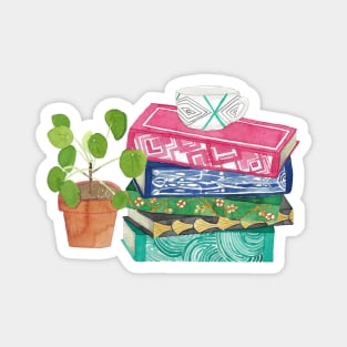 Books and plant Magnet