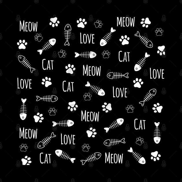 Love Cat Meow Pattern by KA Creative Design