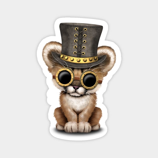 Steampunk Baby Cougar Cub Magnet by jeffbartels