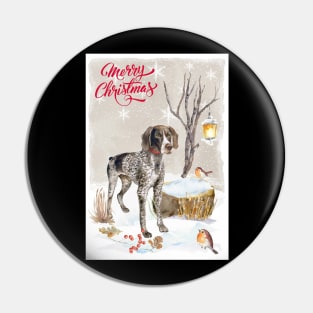 German Shorthaired Pointer Merry Christmas Santa Dog Pin