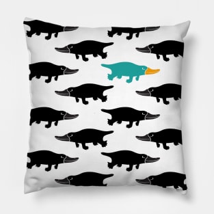 Platypus pattern - blue Pillow