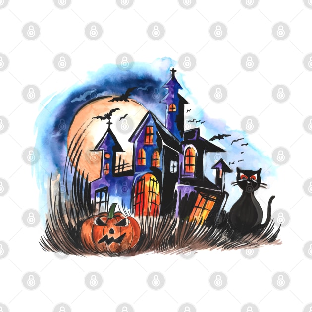 Spooky House Halloween by Mako Design 