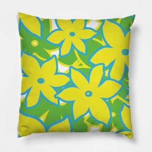 Geometric Yellow Flowers Pillow