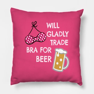 Funny Drinking Woman  Beer Lover Pillow