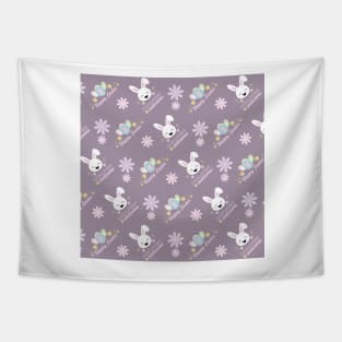 cute purple happy easter pattern Tapestry