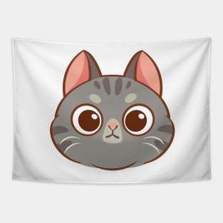 Cartoon cute cat face Tapestry