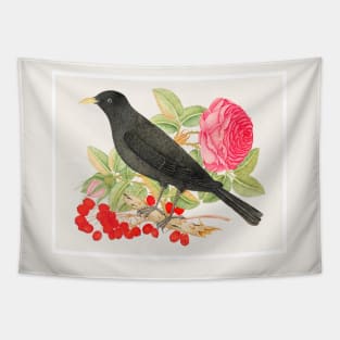 Black Bird with Roses (18th Century) Tapestry