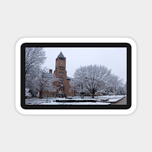 Old courthouse in the snow Magnet