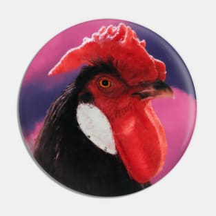 a black rooster in the sky painting Pin