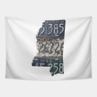 Vintage Mississippi License Plates Tapestry