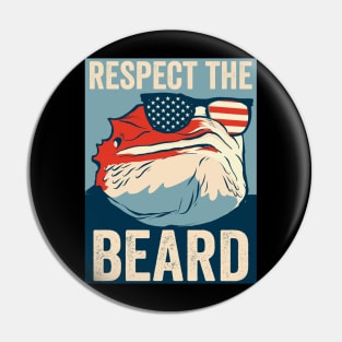 Respect The Beard USA Bearded Dragon Pin