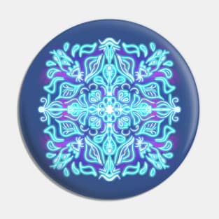 Blue ornament mandala Pin