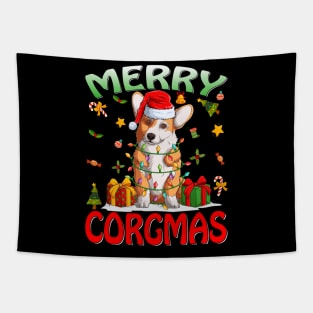 Merry Corgmas Ugly Corgi Christmas Nerdy Xmas Pajamas T-Shirt Tapestry